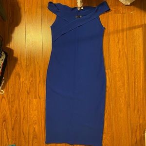 Boohoo off the shoulder bodycon midi dress